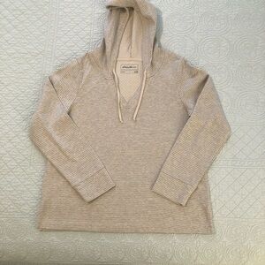 Eddie Bauer v neck striped hoodie. Size medium. V neck.
